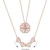 Brado Jewellery Multi Wearing Heart Necklace 4 Heart Magnetic Rose Gold Necklace Pendant Heart Toggle Necklace Diamond Women/Girls Accessories