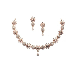 Diamond Studded Necklace With Earring Jewellery Set For Woment and Girl