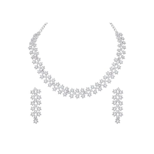 Diamond Necklace with Earrings - Jewellery Set for Women