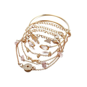 Latest Stylish Multilayer Gold Plated Bangle Bracelet