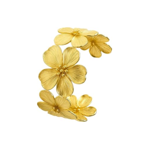 Anti Tarnish Gold Lily Flower Bracelet for Women