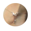 Italian Designer Rose Gold Plated Butterfly Anklet and Necklace for Women and Girls