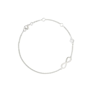 Infinity Shape Anklet With Solitaire Crystal Diamonds