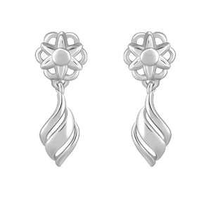 Silver Floral Twist Earrings| Drops to Gift Women & Girls